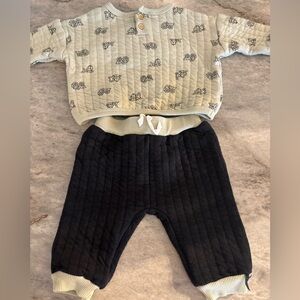Quilted Baby Outfit with Animal Print